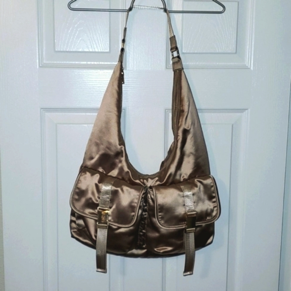 STEVE MADDEN Cole Satin Hobo Champagne